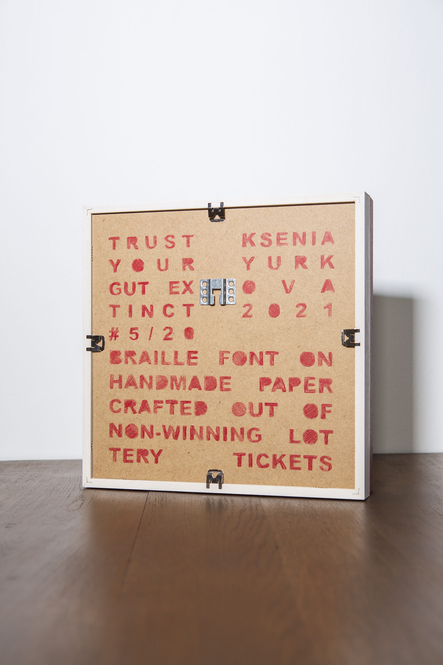 Ksenia Yurkova, contemporary sculpture, braille, stencil, lottery