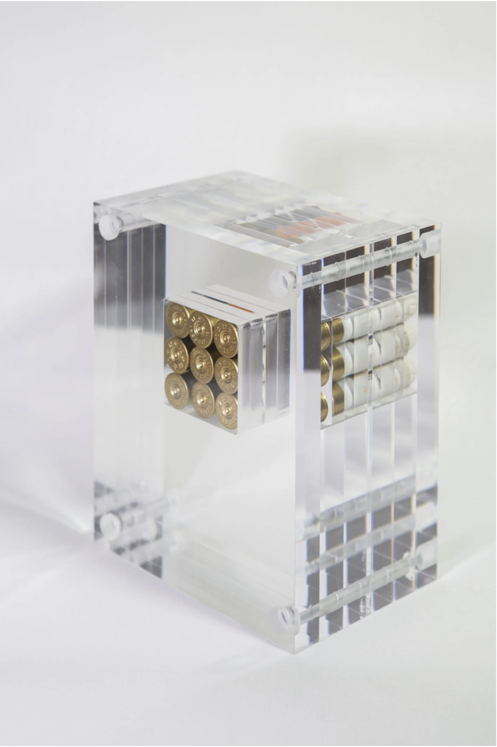 Ksenia Yurkova, contemporary sculpture, acrylic, bullet, tampon