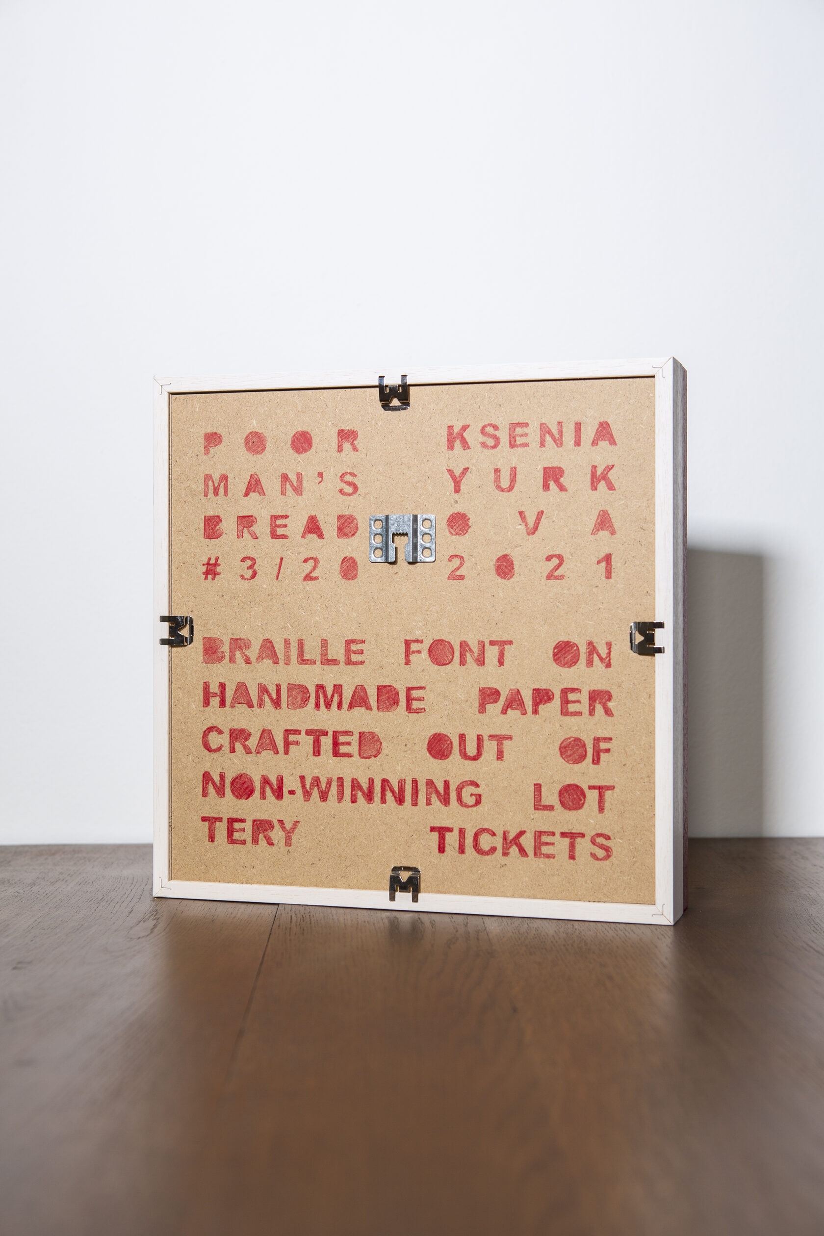 Ksenia Yurkova, contemporary sculpture, braille, stencil, lottery