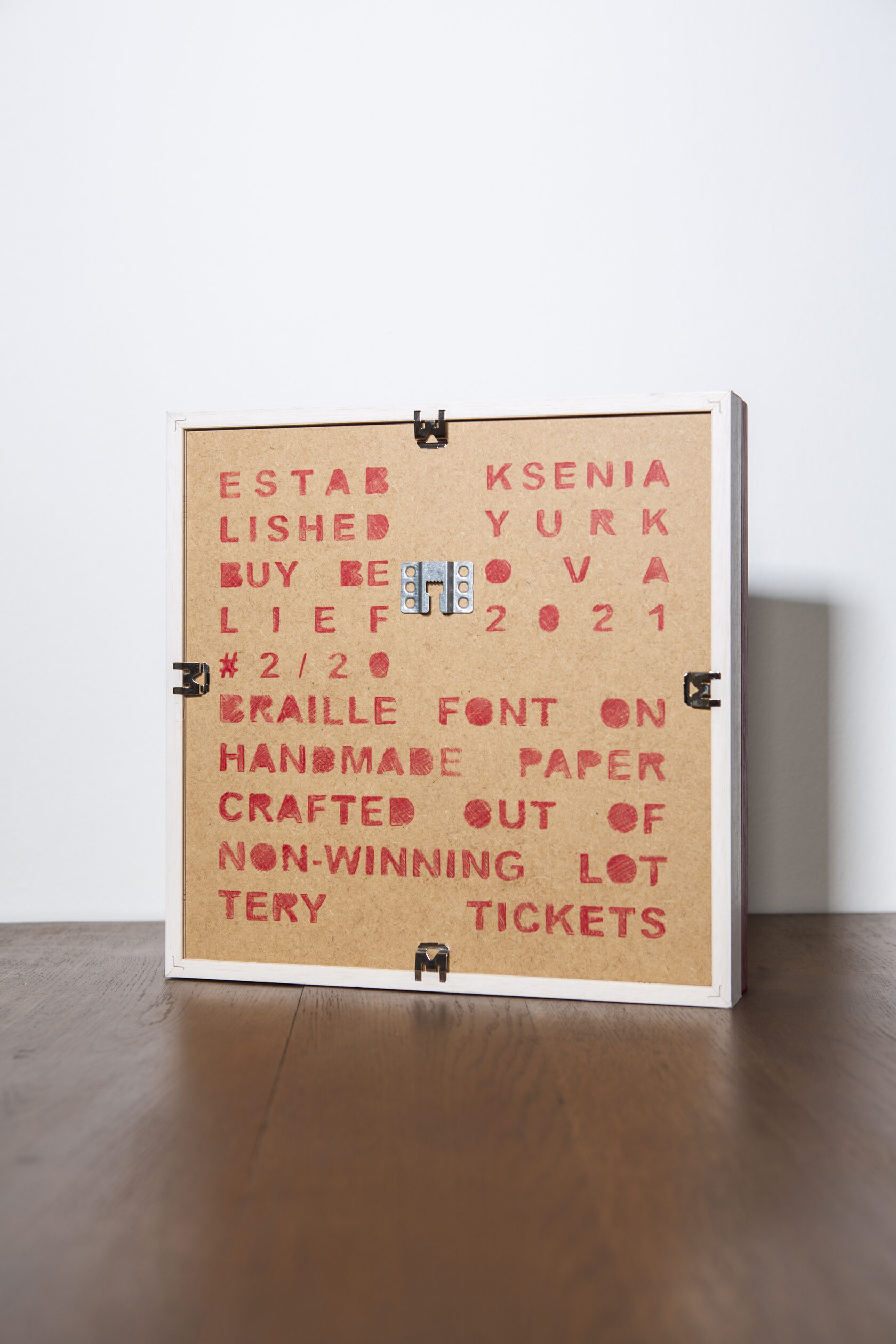 Ksenia Yurkova, contemporary sculpture, braille, stencil, lottery